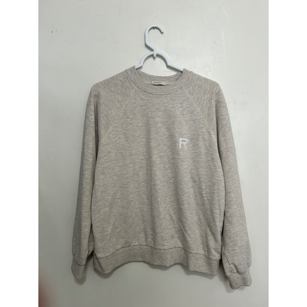 Ragdoll Los Angeles Womens Small Oatmeal Heather Logo Crewneck Sweatshirt Raglan